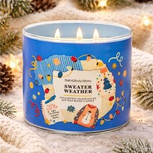 Bath and Body Works Sweater Weather 3 Wick Candle